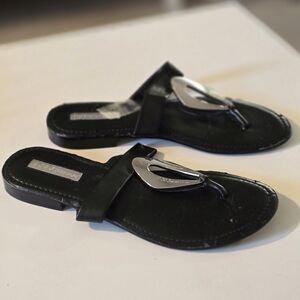 BCBGeneration Black Sandals with Silver Detail